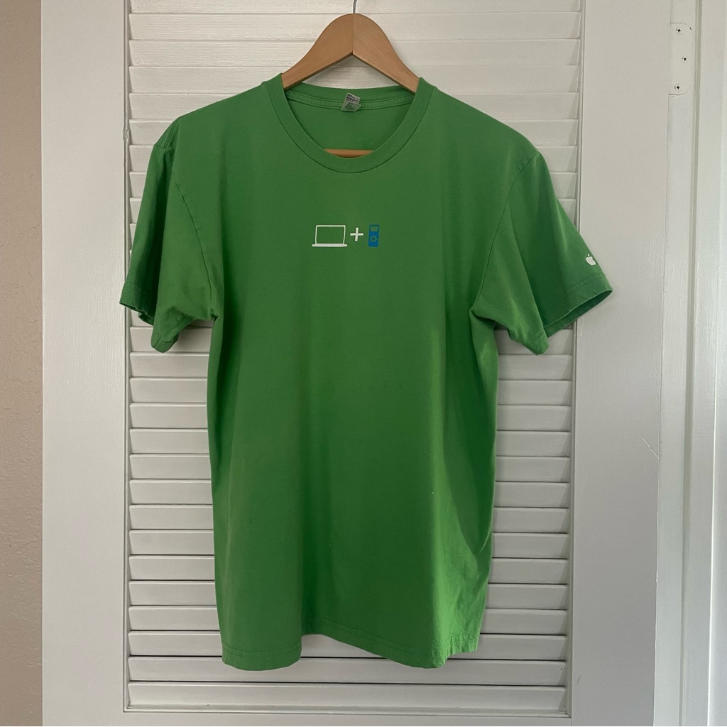 Apple Store Employee Tee Shirt Green Mac Ipod Nano American Apparel M